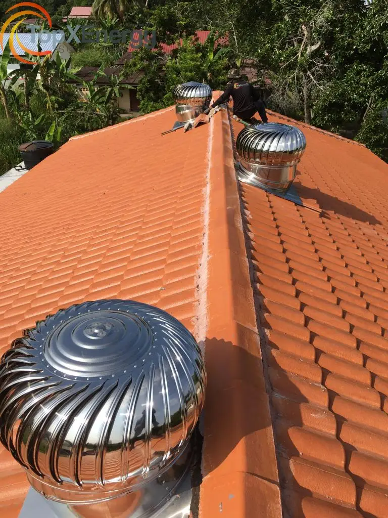 Multi-Unit Stainless Steel Wind Turbine Ventilator Installation